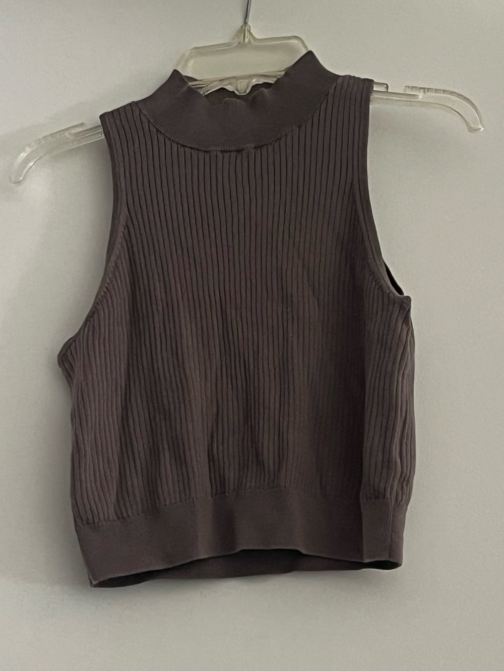 Uniqlo Ribbed Mock Neck Sleeveless Tank - Dark Grey